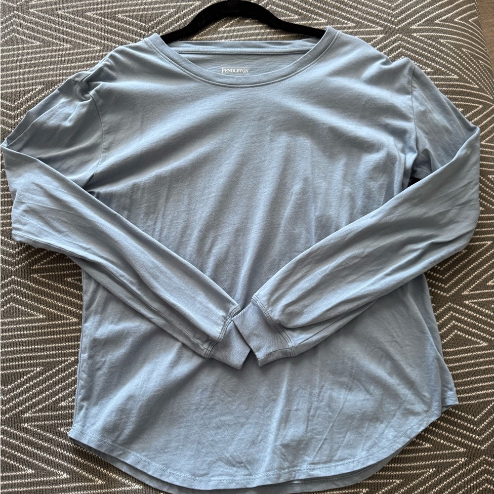 Pendleton Blue Relaxed Long Sleeve Tee